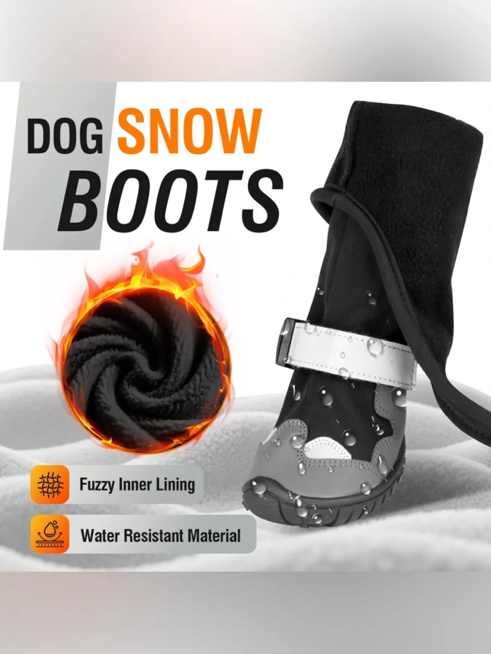 (NWT) Dog Protective Recovery Suit & Leg Rain and Snow Boots - XL Size 7 Black